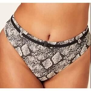 Andie Riviera Swim Bottom‎ Womens S Black Snakeskin Bikini Belted Stretch Resort
